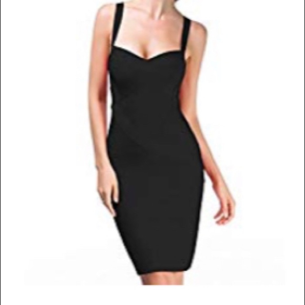 Black Hollywood Bandage Style Bodycon Dress Size S